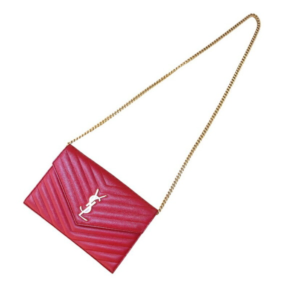 Saint Laurent Casadora Chain Wallet Calfskin Red - Picture 10 of 10